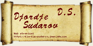 Đorđe Sudarov vizit kartica